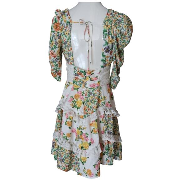 For Love and Lemons Rosalyn Mini Dress in Green Size S - Picture 14 of 16